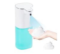 Wisekoti P9 Distributeur de savon moussant automatique rechargeable sans contact avec capteur pour cuisine et salle de bain, support de comptoir et montage mural