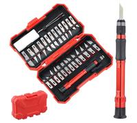 Wiseom Cutter De Précision, Couteau Pour Loisirs Créatifsavec avec 29 Lame Scalpel Pour Découpe de Travail d'art Bricolage Modelisme Sculpture (Rouge)