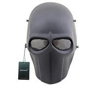 WISEONUS Tactique Airsoft Paintball CS Guerre Jeu Masque De Protection Halloween Cosplay Visage Complet Masques Équipement (Noir)