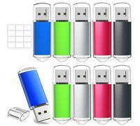 WISEORANGE 4 Go Clé USB Lot de 10 Cle USB 4 Go Métal USB 2.0 (5 Couleurs) | avec Balises utiles, pour Le Stockage et la Sauvegarde des données pour PC, Ordinateur Portable, TV avec Lumière LED
