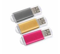 WISEORANGE 4 Go Clé USB Lot de 3 Cle USB 4 Go Métal USB 2.0 (3 Couleurs) | avec Balises utiles, pour Le Stockage et la Sauvegarde des données pour PC, Ordinateur Portable, TV avec Lumière LED