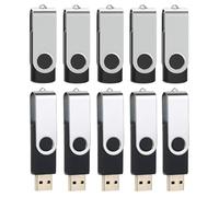 WISEORANGE Lot de 10 clés USB 2.0 8 Go avec étiquettes utiles, clé USB 2.0 rotative noire 8 Go pour PC/ordinateur portable/autoradio/TV