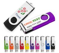 WISEORANGE Lot de 10 clés USB 2.0 personnalisables avec logo, images et textes - Disponible en 10 couleurs et capacités multiples : 128 Mo, 256 Mo, 512 Mo, 1 Go, 2 Go, 4 Go, 8 Go, 16 Go, 32 Go, 64 Go