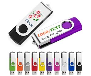 WISEORANGE Lot de 10 clés USB 2.0 personnalisables avec logo, images et textes - Disponible en 10 couleurs et capacités multiples : 128 Mo, 256 Mo, 512 Mo, 1 Go, 2 Go, 4 Go, 8 Go, 16 Go, 32 Go, 64 Go