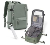 WISEPACK Sac a Dos sous Vide Voyage Cabine Avion 40x20x25 avec Pompe Bagage Cabine 40x20x25 Ryanair Sac Airbag Travel Sacs avec Compression sous Vide Valise Homme Femme Vert Militaire