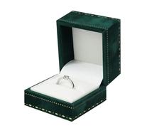 WisePoint Boîte a Bague de Velours, Porte Alliance Mariage avec Dentelle Estampillée à Chaud, Boite Bague Rétro pour Proposition, Anniversaire, Saint-Valentin (vert)
