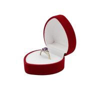 WisePoint Boite a Bague, Velvet Porte Alliance Mariage en Forme de Cœur Exquis, Petite Boite a Bijoux pour la Demande en Mariage, Fiançailles (rouge)