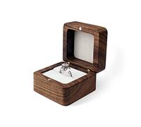 WisePoint Boite a Bijoux Bois, Mini Boite Bague de Fiançailles à Fente Unique, Élégant Vintage Boîte de Bague de Mariage (Blanc)