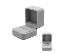 WisePoint Boite Bague, Boite a Bague de Mariage en Velours, Boîte Alliance Unique pour les Fiançailles, la Proposition, le Mariage, la Cérémonie, la Saint-Valentin (gris)