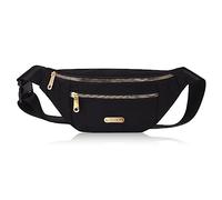 WisePoint Sac Banane Femme, Oxford Cloth Sacoche Banane avec Bretelles Réglables, Élégant Sacoche Banane Femme, Sacoche Homme Banane pour Le Sport, Le Shopping, la Randonnée(Noir