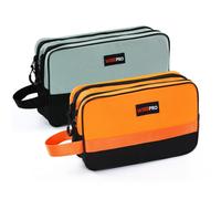 WISEPRO Lot de 2 pochettes à outils à fermeture éclair robustes - Double compartiments, 25,4 x 15,2 cm et 30,5 x 17,8 cm, petits sacs de rangement polyvalents