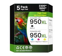 WISETA Lot de 4 cartouches d'encre de rechange pour imprimante HP 950 XL 951 XL OfficeJet Pro 8100 8600 8625 8640 251DW 276DW 271DW