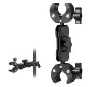 Wiseten Double pince Magic Arm, support pour appareil photo avec double pince pour appareil photo avec double tête sphérique à 360 °, support Super Clamp pour GoPro Insta360 Selfie Stick Moto Vélo