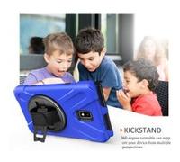 WISETONY® Etui de protection pivotant à 360 ° avec dragonne pour Samsung Galaxy Tab Activ2 T390/T395/T397 8.0 - Bleu G