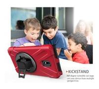 WISETONY® Etui de protection pivotant à 360 ° avec dragonne pour Samsung Galaxy Tab Activ2 T390/T395/T397 8.0 - Rouge Rouge G