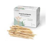 Wiseware Lot de 250 brochettes en bambou 12 cm - Brochettes pour barbecue - Couverts jetables - Biodégradables - Naturel, stable, respectueux de l'environnement