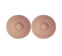 Wisfancy Faux Téton Couvre-Téton Silicone Plastron Patch Pasties Homme Femme Faux Téton Patte de Sein Sexy Enhancer pour Crossdresser Sissy Cosplay Drag Queen, Sombre Nue
