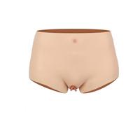 WISFANCY Hommes Culotte en Silicone Culotte de Forme Faux Vagin sous-vêtements Réaliste Sissy Boxer Caleçon Dissimulation Pussy Pantalon pour Travestis Transgender Dragqueen Cosplay, Ivoire Blanc, S