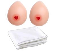 WISFANCY Kit prothèse Mammaire en Silicone pour Dakimakura Oreiller Corps Housses Anime, Forme Goutte d'eau avec Housse Oreiller Corps étreignant 160x50 cm, (DD Cup, 1200g/paire)