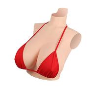 WISFANCY Silicone Breast Plates Faux Seins prothèse Mammaire réaliste Forme Artificielle Mammaire Coupe B-I Breast Forms for Transgender Cosplay(Nude, I Cup)