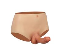 WISFANCY Silicone Realistic Dildo Panties Real Strap Invisible Strap-on Underwear Female Portable Sexual Toys Dildo 4mm for Women Couples, Brown