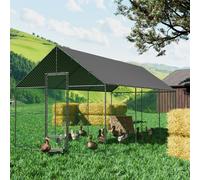 WISFOR 17.82㎡ Poulailler Enclos pour petits animaux Enclos pour petits animaux Volière Enclos libre Cage à poules, Taille XXL : 300 x 602 x 276 cm