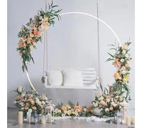 WISFOR 2,4m DIY mariage fer arc arc décoratif jardin fond pergola stand cadre floral mariage arc pour mariage décoration extérieur intérieur