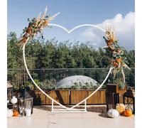 WISFOR Arc de mariage 2.2m en forme de cœur Cadre de fond en métal Décoration de ballons Cabine photo Bricolage de fer Cadre floral Arc de mariage pour la cérémonie de mariage Dekoratio