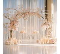 WISFOR Arc de mariage 2,36×2,36m Cadre de fond en métal Décoration de ballons Cabine photo DIY fer Cadre floral Mariage Arc pour décoration de mariage