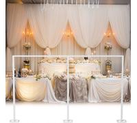 WISFOR Arc de mariage 6×3m Cadre de fond en métal Décoration de ballons Cabine photo DIY Cadre floral en fer Arc de mariage pour la décoration de mariage en extérieur