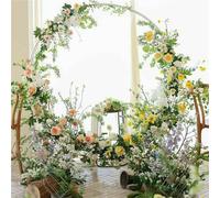 WISFOR Arc de mariage rond 2.2m Cadre de fond en métal Décoration de ballons Cabine photo DIY Cadre floral en fer Arc de mariage pour la décoration de mariage Extérieur Intérieur