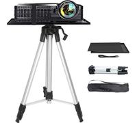 WISFOR Beamer Stativ Aluminum Projector Stand Réglable en hauteur Support au sol pour ordinateur portable et projecteur avec sacoche