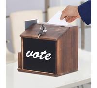 WISFOR boîte à suggestions boîte aux lettres pour montage mural boîte aux lettres avec serrure tableau mural, en bois, 21×16,5×20cm