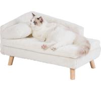 WISFOR Canapé pour chien Canapé pour chat avec dossier, lit pour chien Canapé pour chat surélevé avec coussin pour chat, luxe étanche, 70 x 40 x 39 cm
