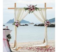 WISFOR DIY arc de mariage bois décoratif jardin fond hexagonal cadre de l'arc de fleurs mariage arc pour la décoration de mariage extérieur intérieur 3M×3M