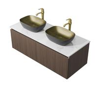 WISFOR Ensemble de meubles de salle de bains lavabo incl. meuble bas/lavabo/robinet, 120 x 50 x 69 cm
