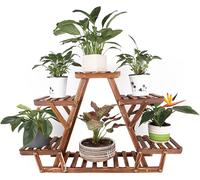 WISFOR Étagère à fleurs Escalier à fleurs 6 niveaux Étagère à plantes pour intérieur balcon salon extérieur jardin Décor Étagère à plantes bois 71×25×58cm