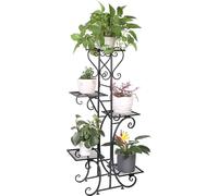 WISFOR Étagère à fleurs Étagère à fleurs avec 5 étagères en métal Étagère à fleurs Étagère à plantes 107 x 22 x 57 cm