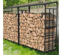 WISFOR Étagère métallique pour bois de chauffage Étagère pour bois de chauffage Anthracite XXL Abri pour bois de cheminée de jardin 1,66 m³ jusqu'à 400kg Stockage de bois de cheminée Aide à l'empilage