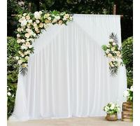 WISFOR fond de photographie de mariage rideau de fond, rideau rideau tissu backdrop soie pour studio photo, mariage, anniversaire rideau déco, 2m×2m, blanc