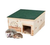 WISFOR Grande maison pour hérissons avec sol en bois, pension pour hérissons Hôtel pour hérissons, Mangeoire pour hérissons résistant aux intempéries toute l'année pour le jardin, à l'abri des chats,