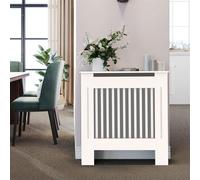 WISFOR Habillage de radiateur Couverture de radiateur avec étagère Gaine de radiateur Verticale Lamell Blanc, 78x19x92cm
