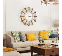 WISFOR Horloge murale vintage 60cm Horloge murale silencieuse Chiffres romains Horloge de cuisine