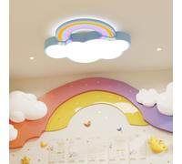 WISFOR Lampe à suspendre Couronne Arc-en-ciel LED Suspension 3 couleurs de lumière Plafonnier décoratif pour chambre d'enfant, couloir, chambre à coucher [classe énergétique A++]