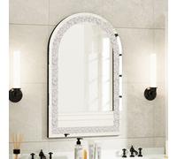 WISFOR Miroir mural moderne en forme de fenêtre, miroir suspendu décoratif avec crochets métalliques pour salle de bain salon chambre 60×90cm