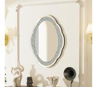 WISFOR Miroir mural moderne Irrégulier Miroir, miroir suspendu décoratif avec crochets métalliques pour salle de bain salon chambre 60×80cm