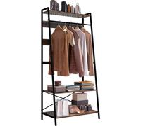 WISFOR Porte-manteau Porte-manteau avec tringle à vêtements 3 étagères en métal, design industriel, pour chambre à coucher, couloir, dressing-room