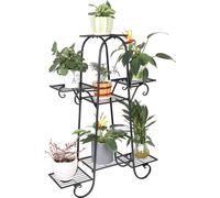 WISFOR Présentoir à fleurs Escalier à fleurs avec 7 étagères Étagère à fleurs Étagère à plantes Métal, 66 x 22 x 102 cm