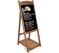 WISFOR Présentoir avec tablette, panneau de trottoir, panneau publicitaire en bois pour magasins, bars ou cafés