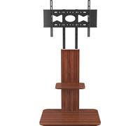 WISFOR Support TV en bois, Socle TV Réglable en hauteur Support TV avec tablette Universel pour 32"-65", VESA 600x400mm, jusqu'à max 40kg